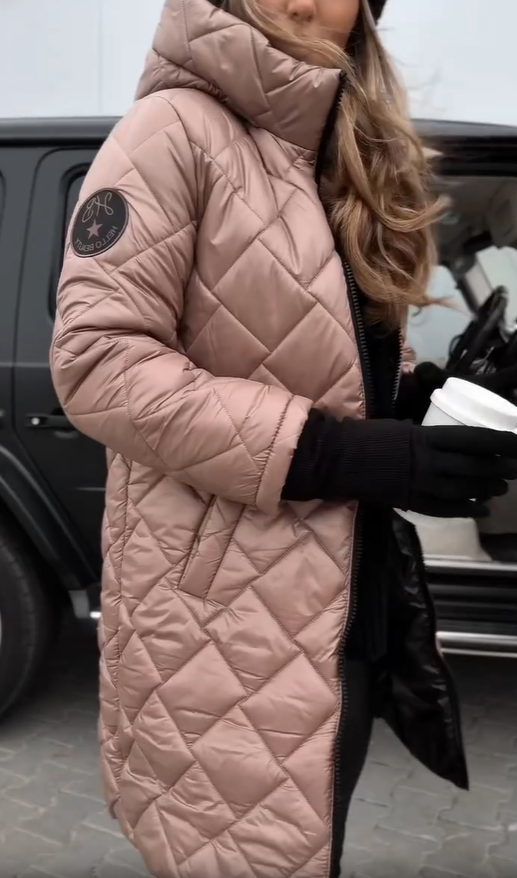 Bogna | Abrigo de invierno elegante acolchado con capucha