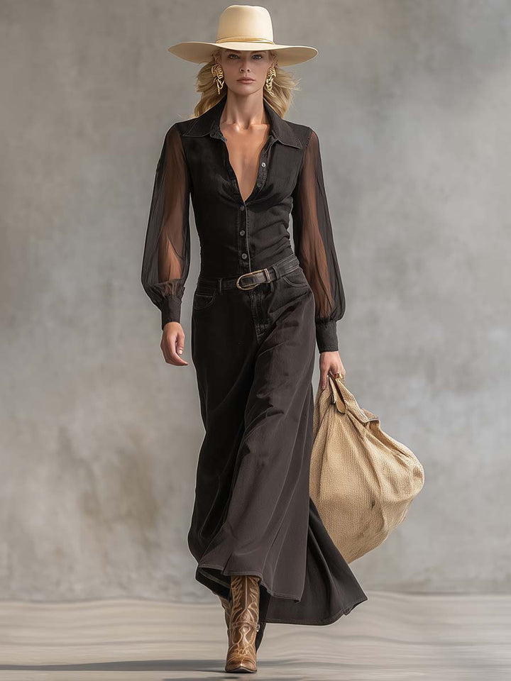 Jorgelina | Vestido Maxi Western Vintage de Denim