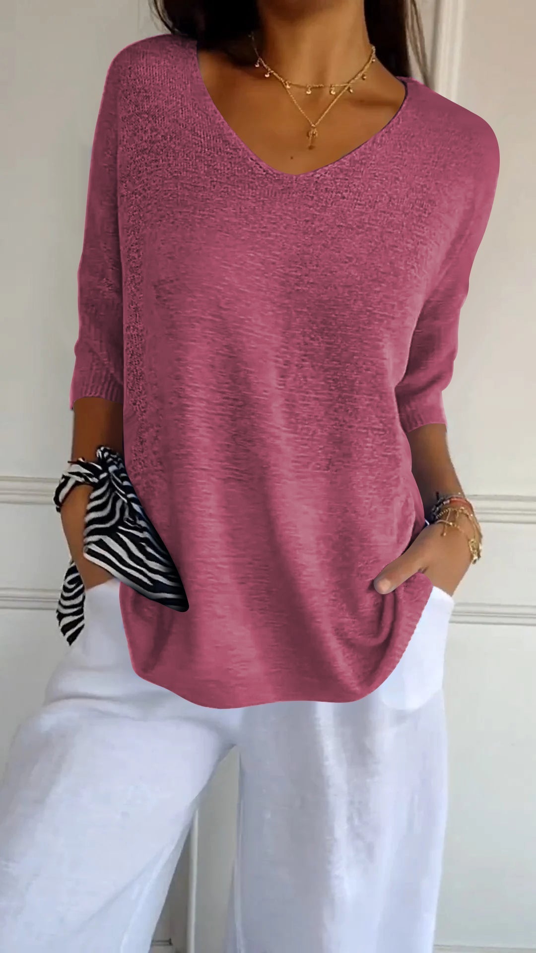 Lauren | Top Casual de Cuello en V para Mujeres