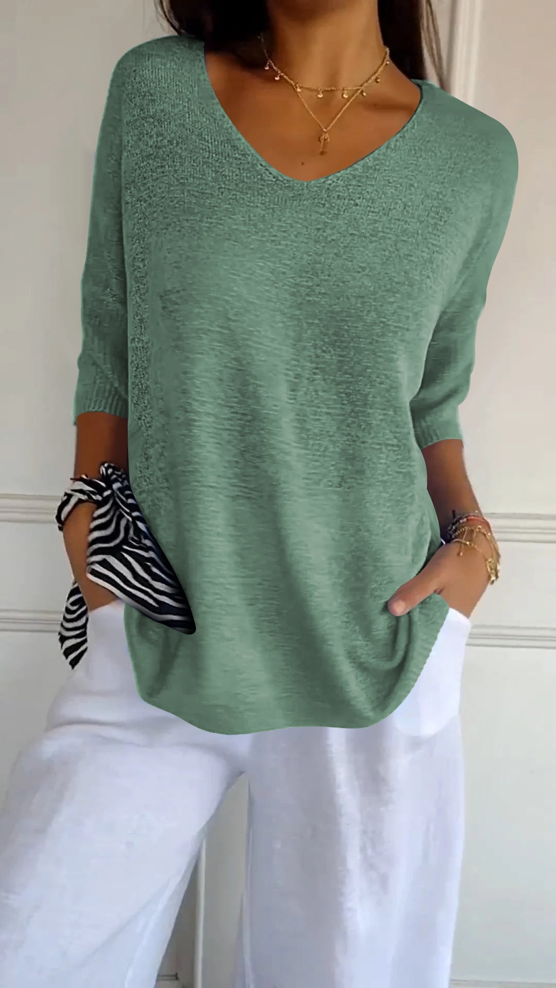 Lauren | Top Casual de Cuello en V para Mujeres