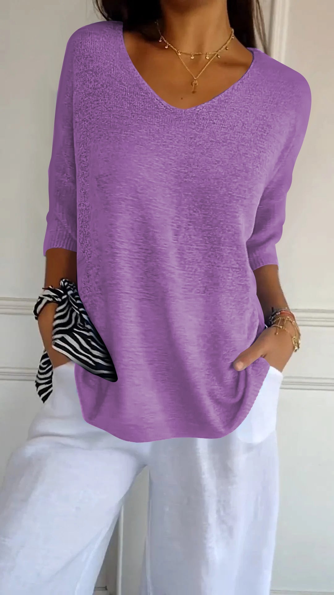Lauren | Top Casual de Cuello en V para Mujeres