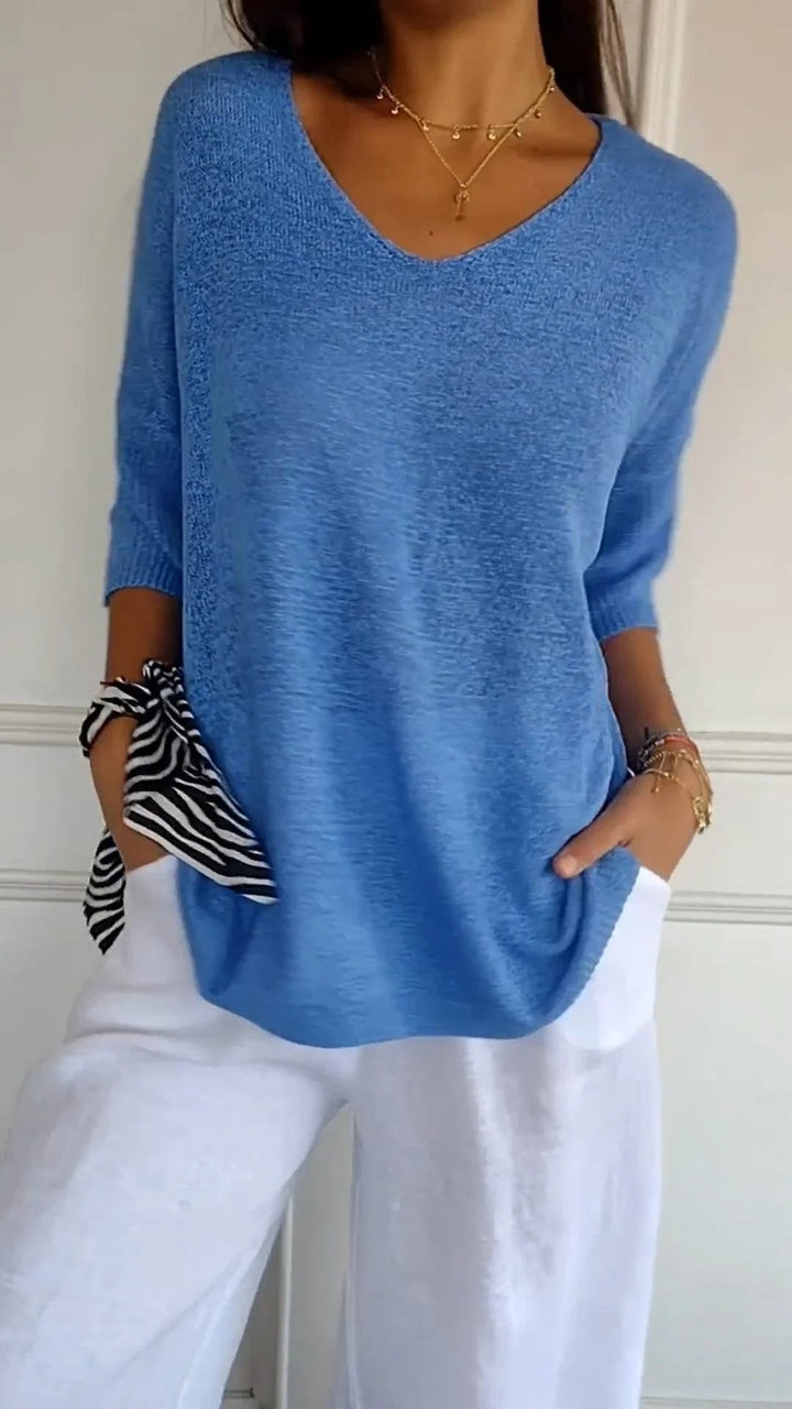 Lauren | Top Casual de Cuello en V para Mujeres