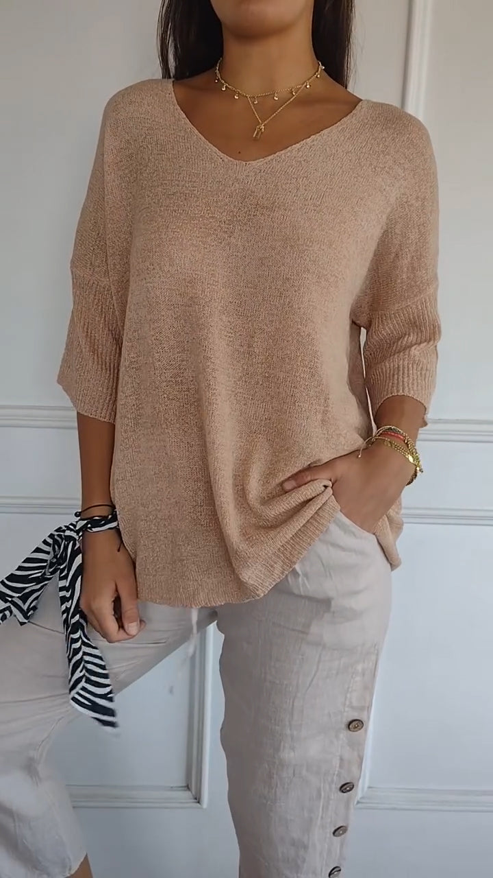 Lauren | Top Casual de Cuello en V para Mujeres