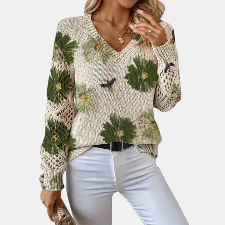 Leilani | Suéter Floral de Punto