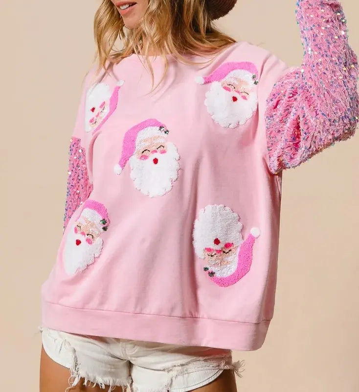 Brianna | Suéter de Pullover de Manga Larga Brillante para Navidad
