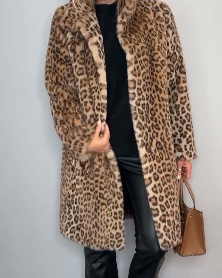 Bianca | Abrigo Largo de Leopardo con Elegancia Atemporal y Comodidad Refinada