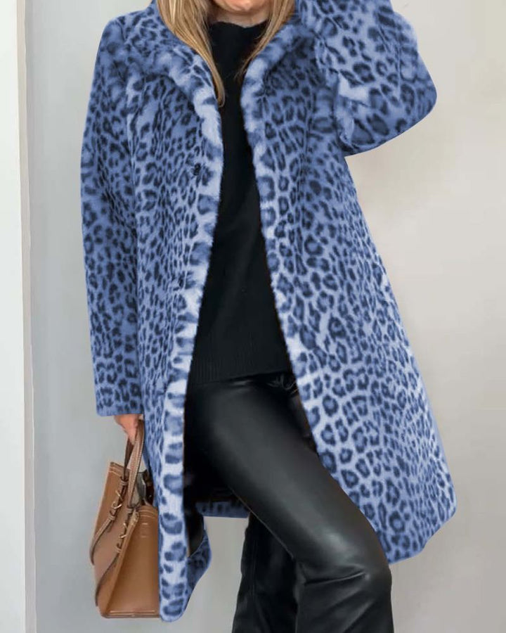 Bianca | Abrigo Largo de Leopardo con Elegancia Atemporal y Comodidad Refinada