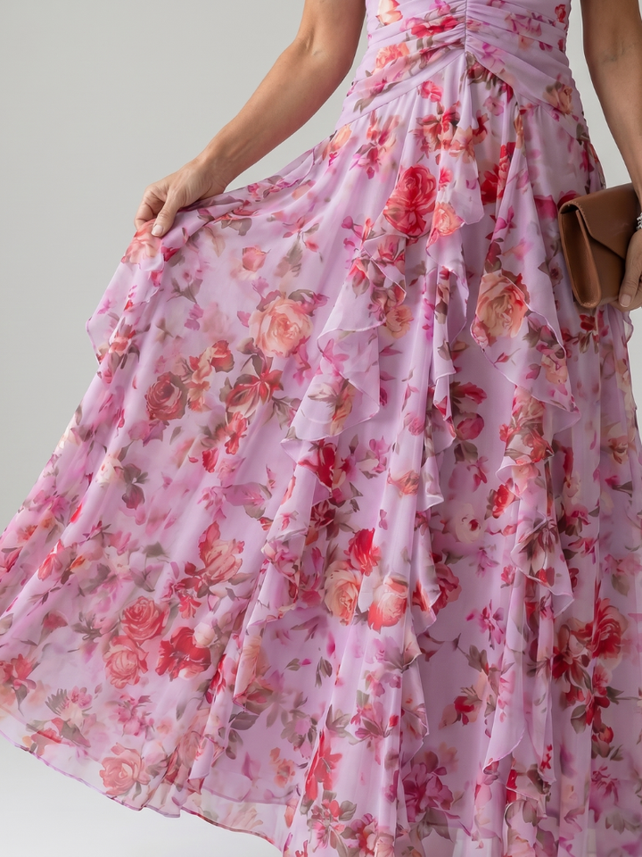 Yamila | Vestido Largo Halter Floral