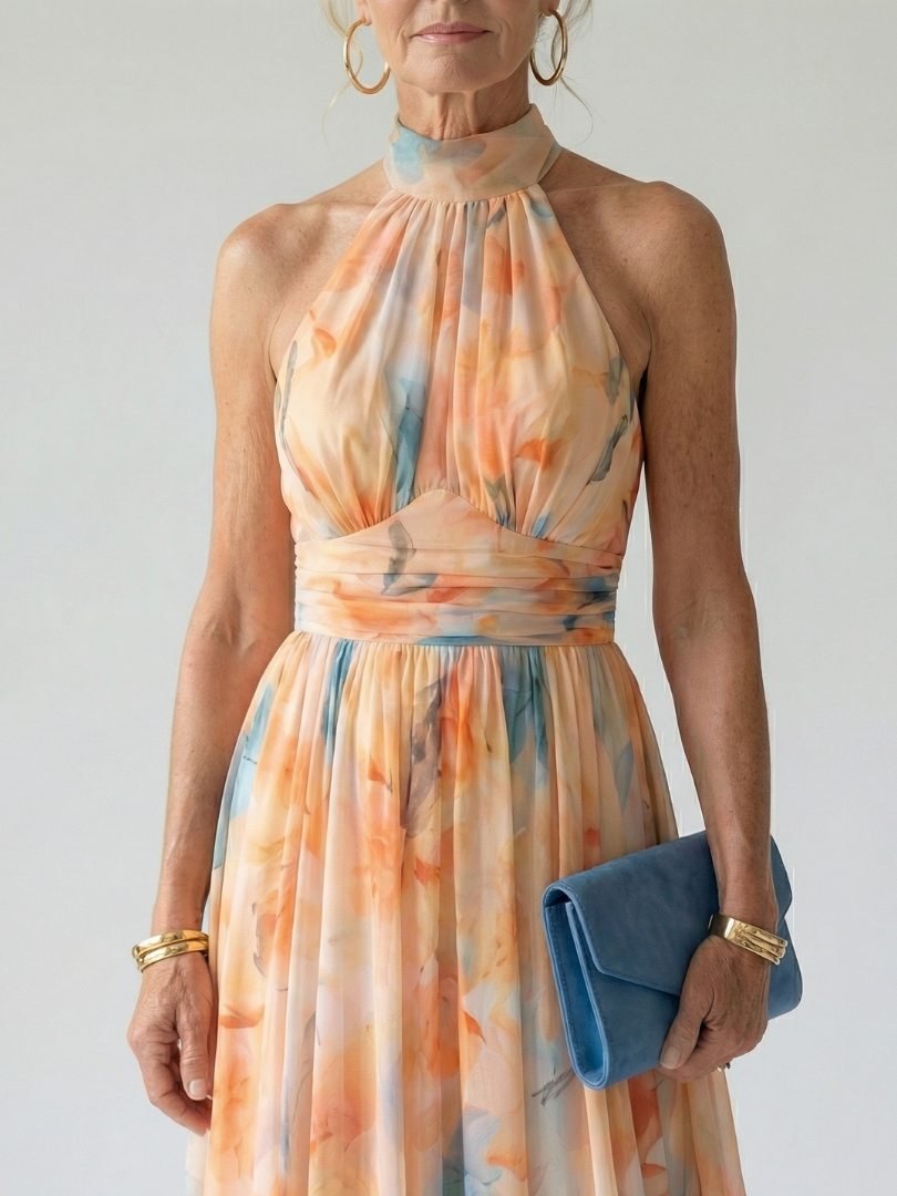 Paloma | Vestido Midi Halter Suave