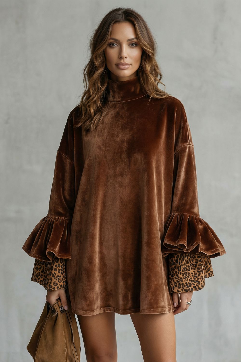 Adela | Vestido Mini de Terciopelo con Detalle en Mangas