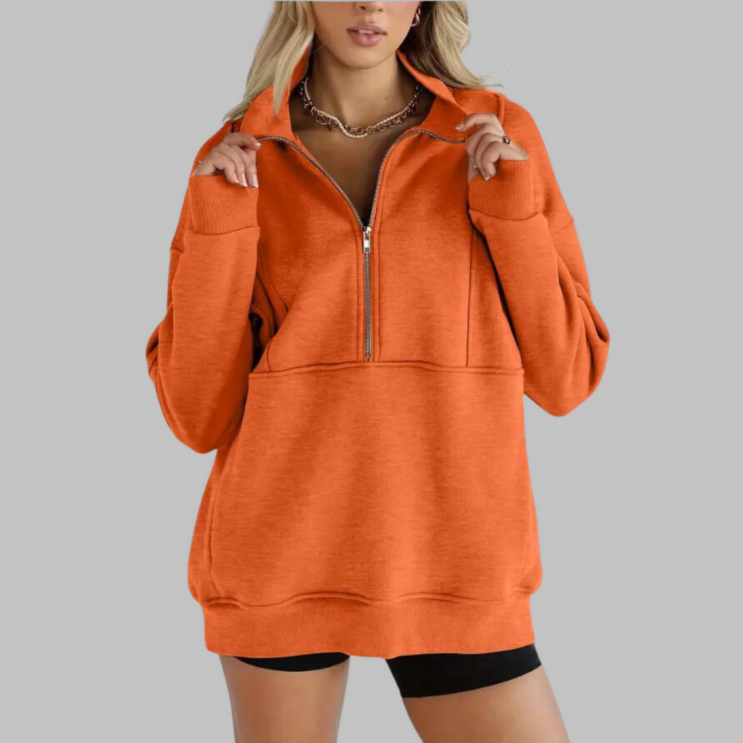 Psalm | Sudadera de Manga Larga Oversized con Media Cremallera y Cuello Cómodo