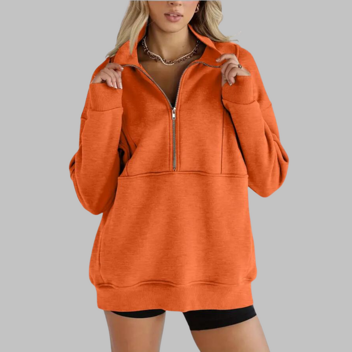 Psalm | Sudadera de Manga Larga Oversized con Media Cremallera y Cuello Cómodo