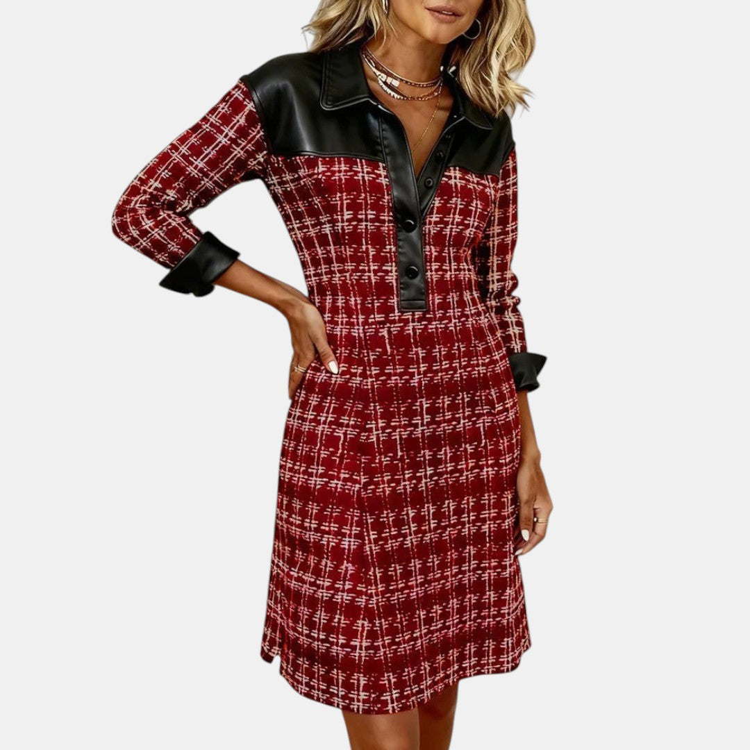 Fiora | Vestido Midi A-Line Pata de Gallo