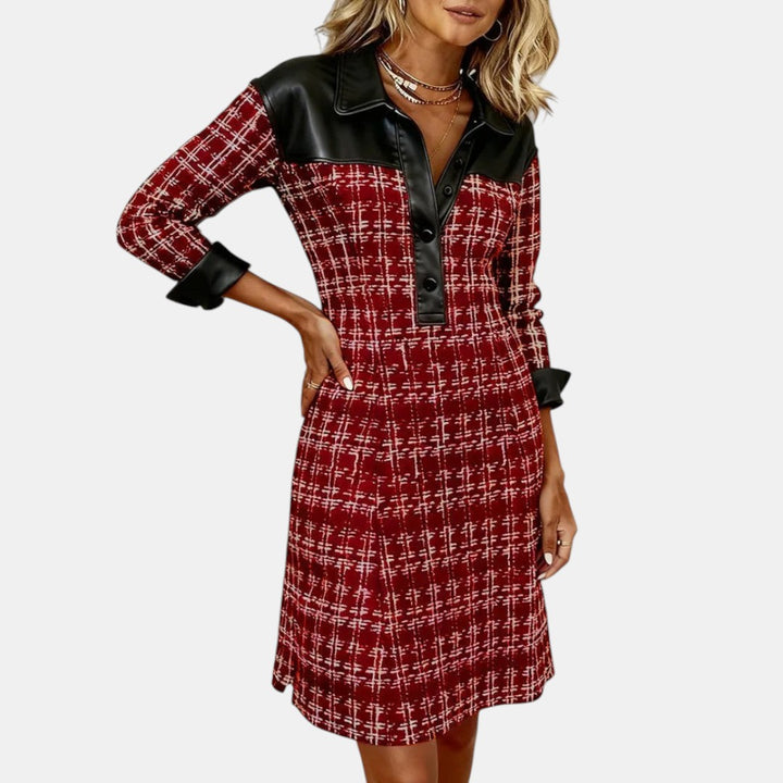 Fiora | Vestido Midi A-Line Pata de Gallo