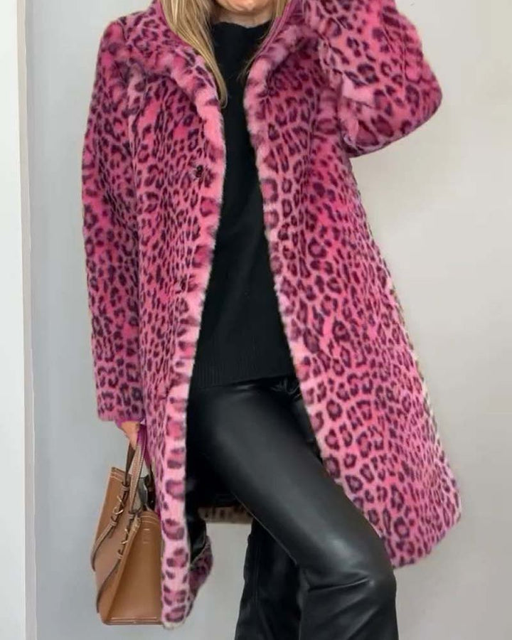 Bianca | Abrigo Largo de Leopardo con Elegancia Atemporal y Comodidad Refinada