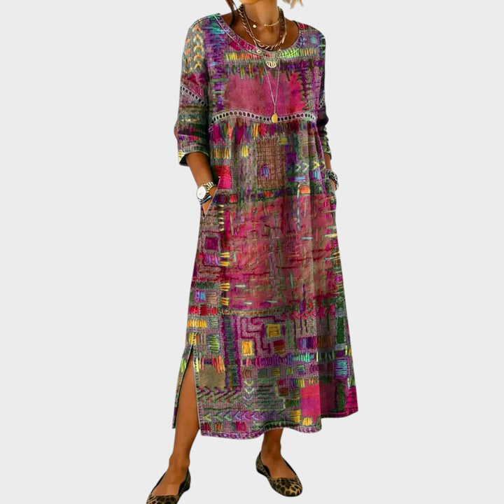 Fátima | Vestido Maxi Boho Estampado
