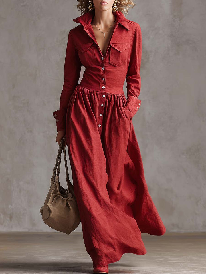 Priscila | Vestido Midi Camisero Clásico