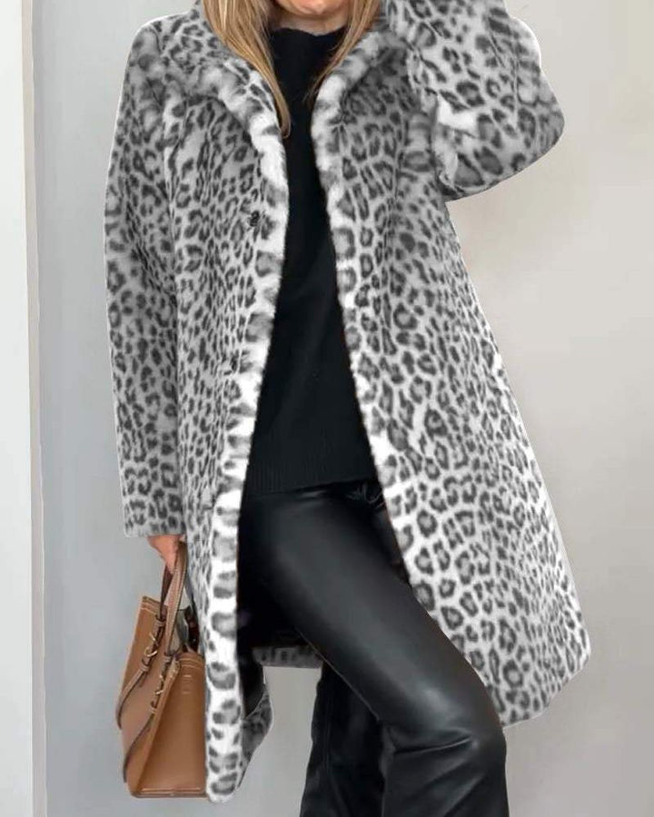 Bianca | Abrigo Largo de Leopardo con Elegancia Atemporal y Comodidad Refinada