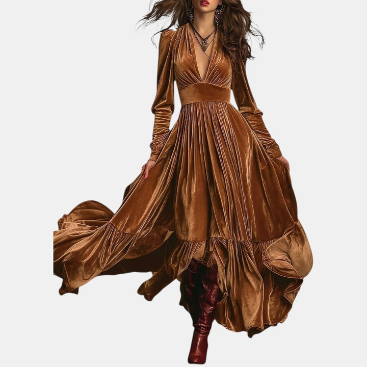 Salomé | Vestido Maxi de Terciopelo Elegante