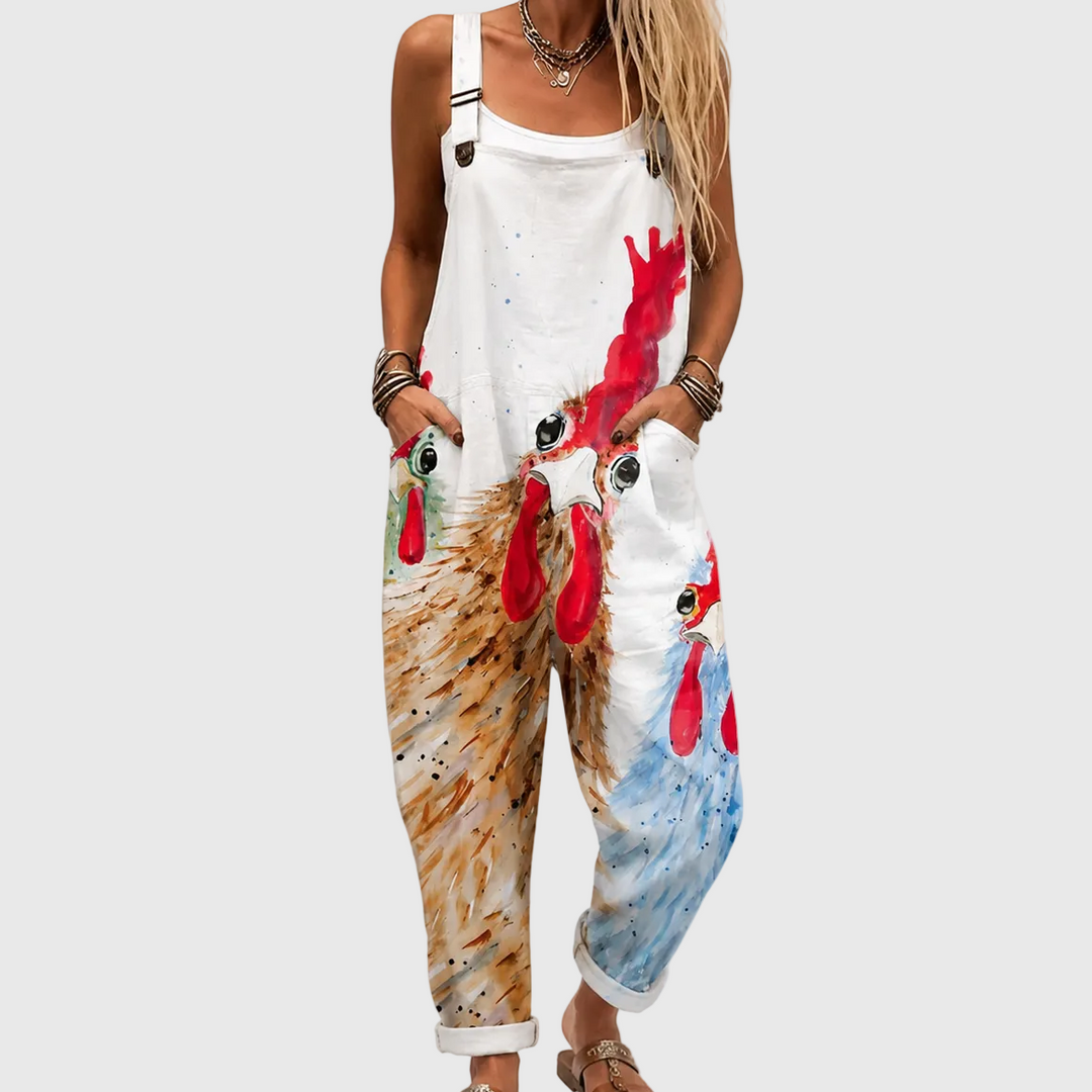 Thea | Mono con pollos en acuarela blanco