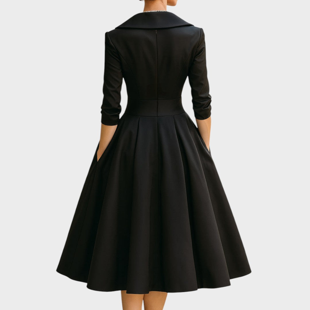 Mabel | Vestido Midi con Escote Drapeado