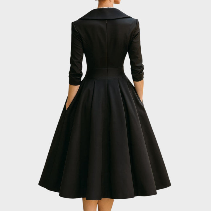 Mabel | Vestido Midi con Escote Drapeado