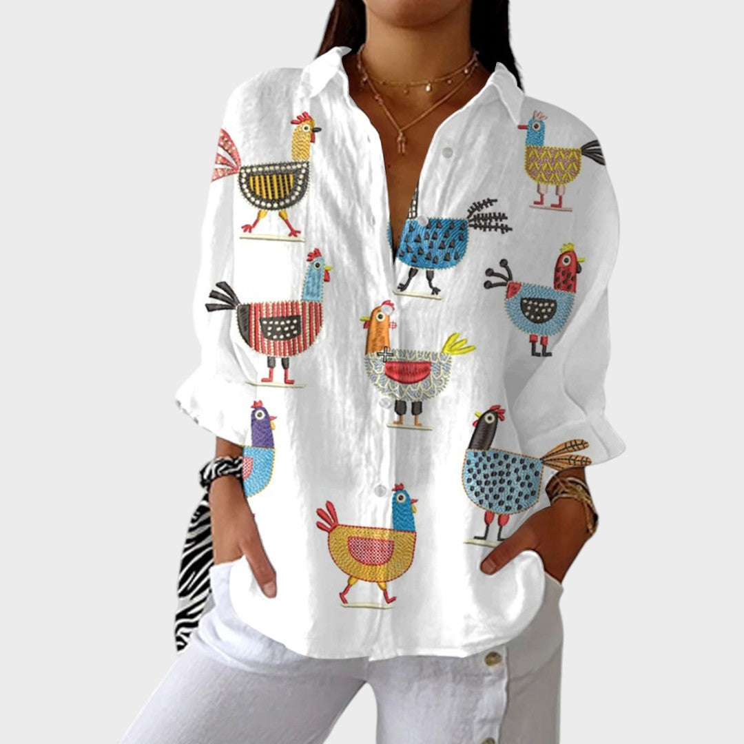 Norma | Blusa Camisera Estampada