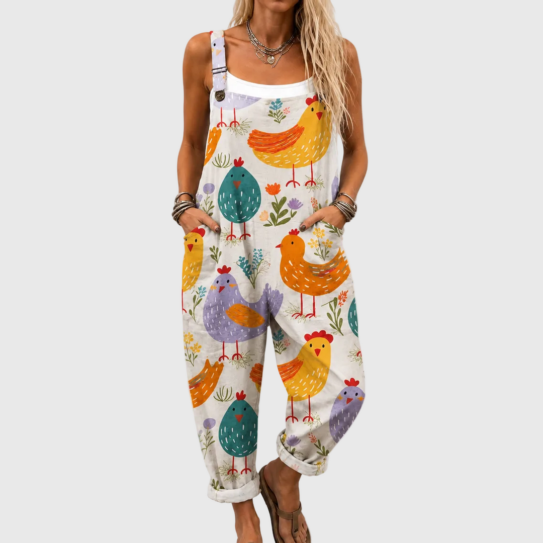 Cleo | Mono con pollos y flores