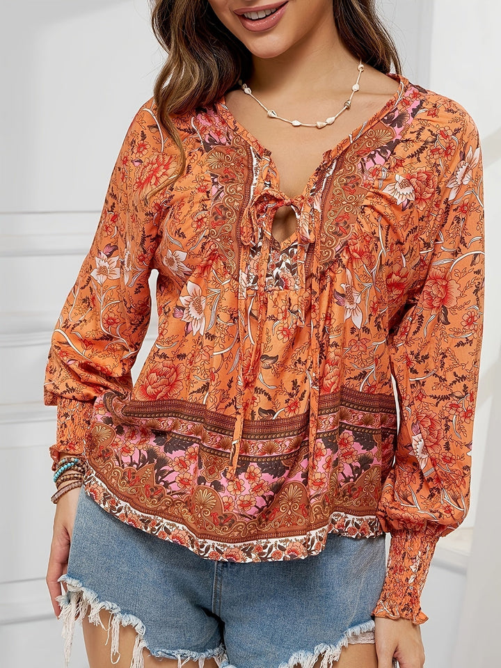 Jovie | Top Floral Campesino