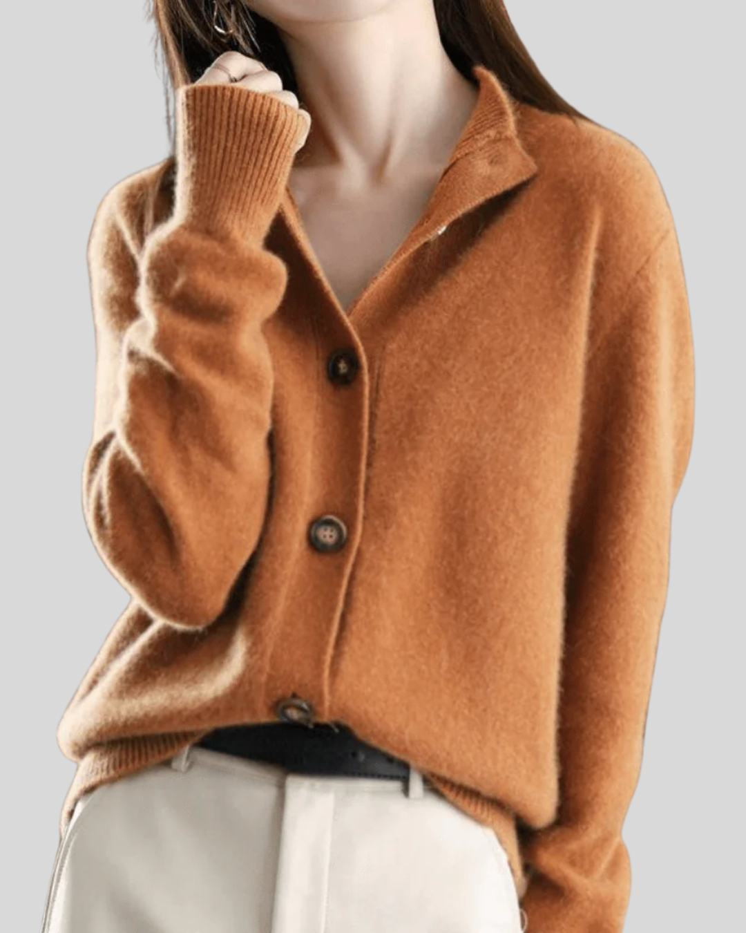 Claire | Cárdigan de Cachemira en Estilo Retro