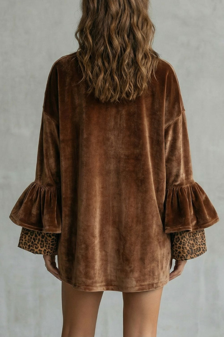 Adela | Vestido Mini de Terciopelo con Detalle en Mangas