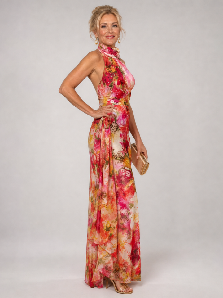 Lara | Vestido Largo Halter Floral