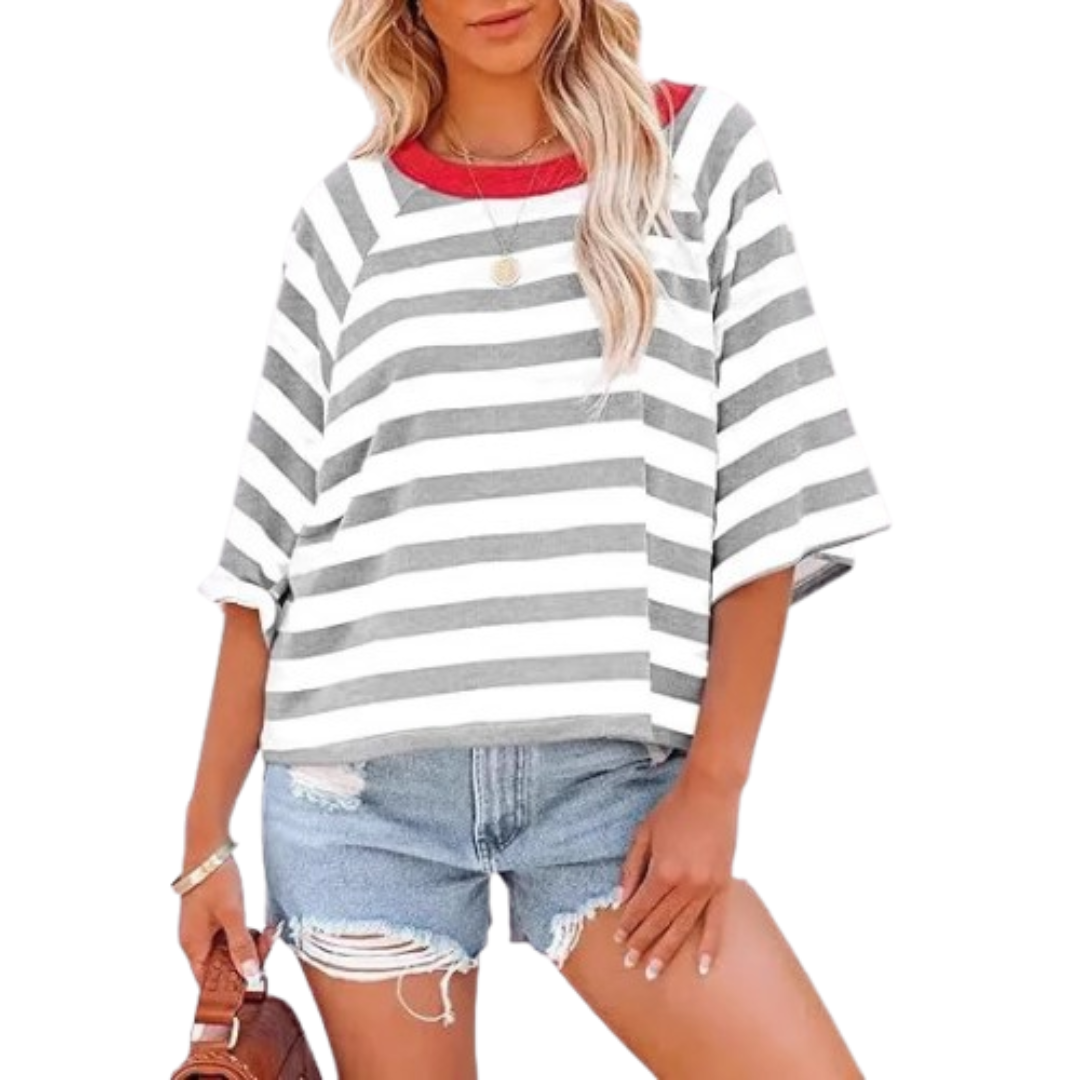 Maosie | Top de Verano de Cuello Redondo Holgado y a la Moda