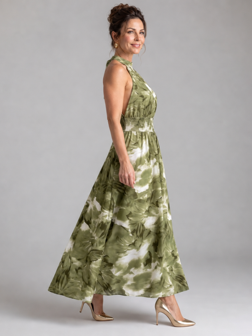 Abigail | Vestido Midi con Estampado Abstracto