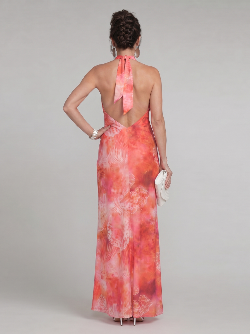 Juana | Vestido Largo Halter Estampado