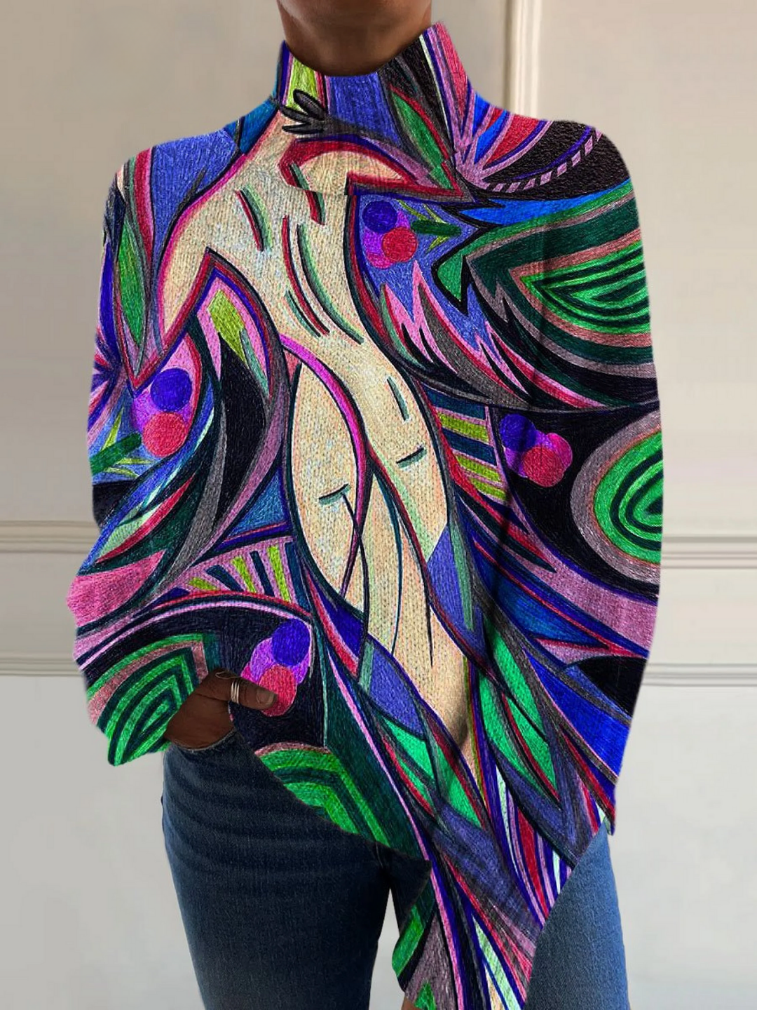 Evie | Suéter Cuello Alto Retro
