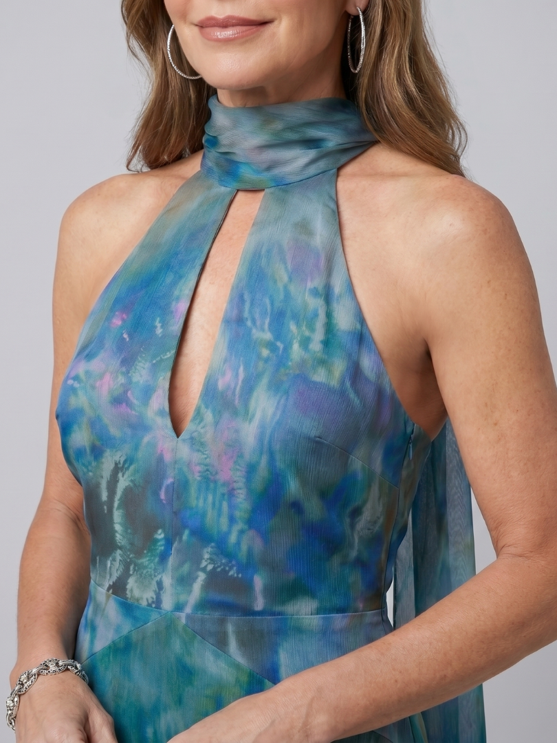 Emilia | Vestido Largo Halter con Keyhole