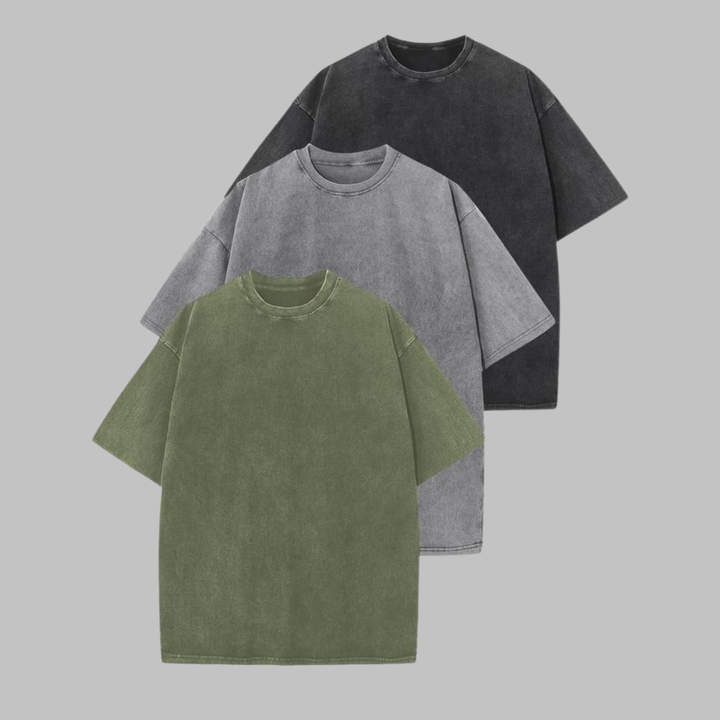 Afina | Camiseta Unisex de Cuello Redondo Oversized Lavada para Mujeres