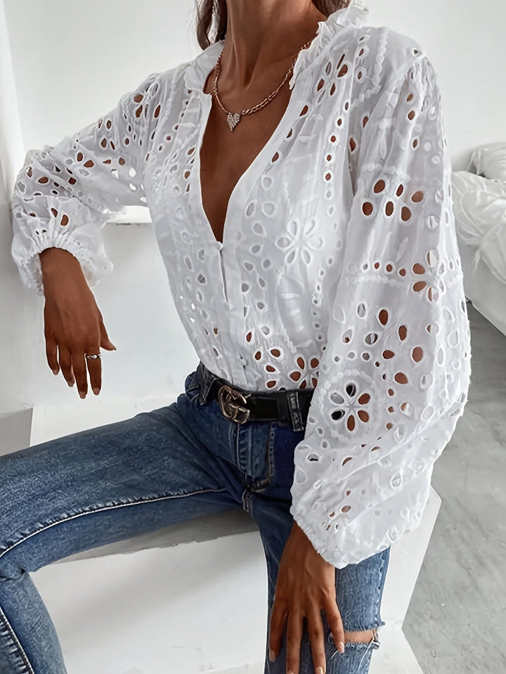 Delia | Blusa Bordada Manga Larga