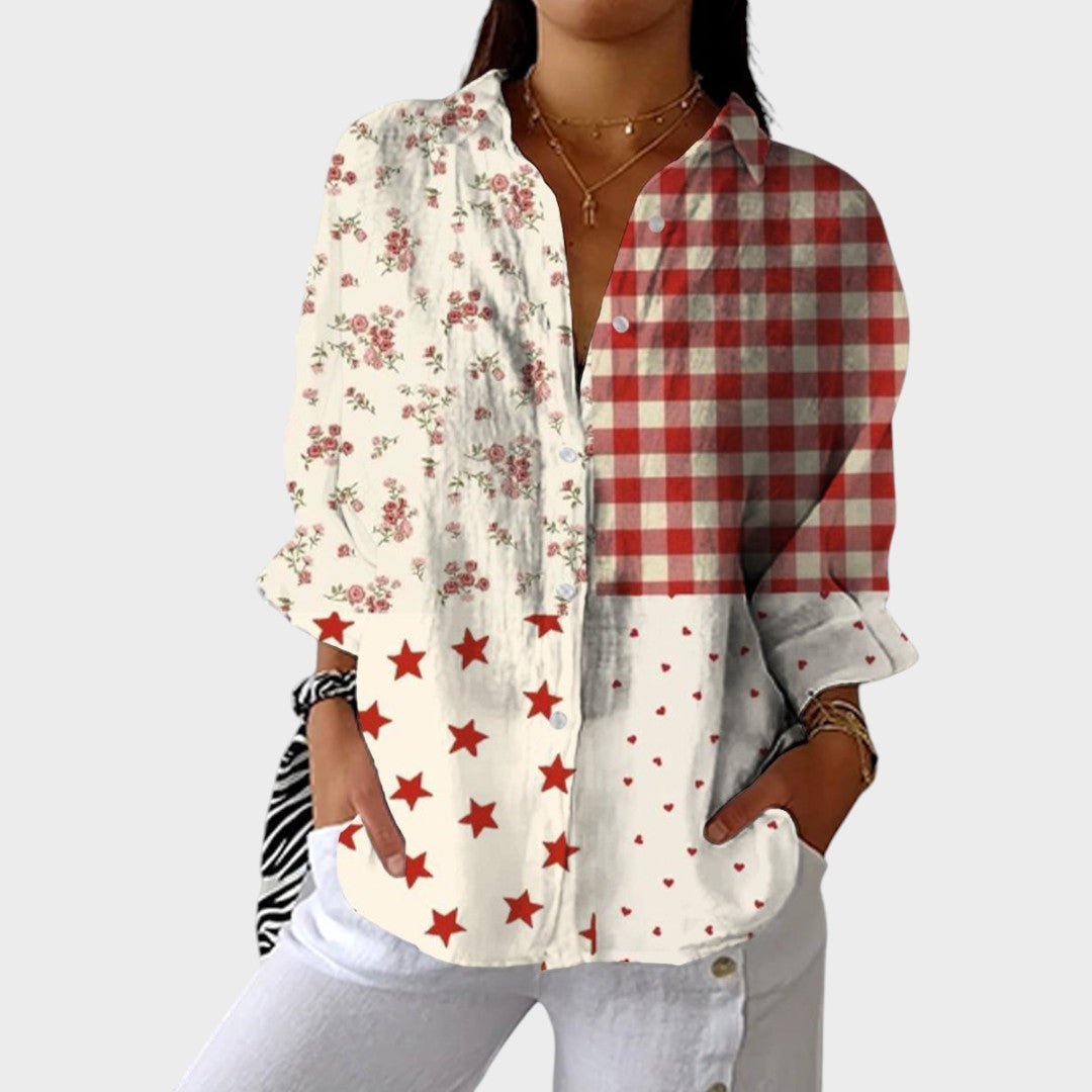 Rosaura | Blusa Camisera Estampada