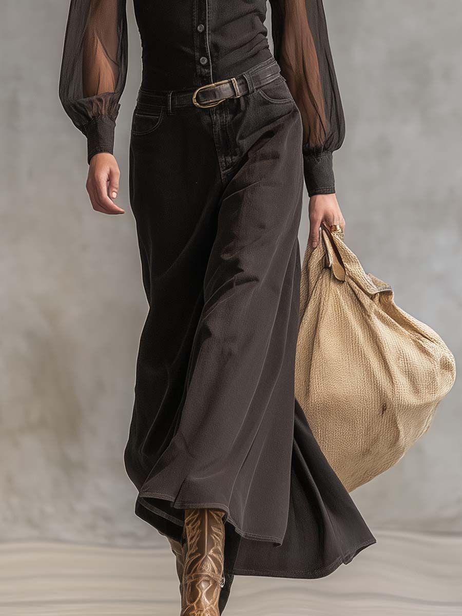 Jorgelina | Vestido Maxi Western Vintage de Denim