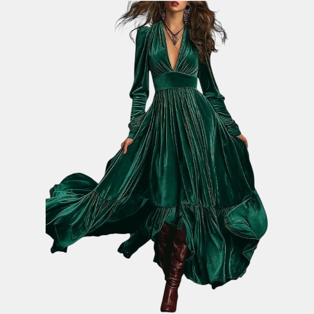 Salomé | Vestido Maxi de Terciopelo Elegante
