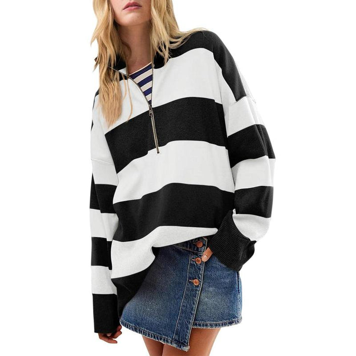 Autumn | Suéter de Cuello Alto Oversized Estiloso con Detalle de Media Cremallera