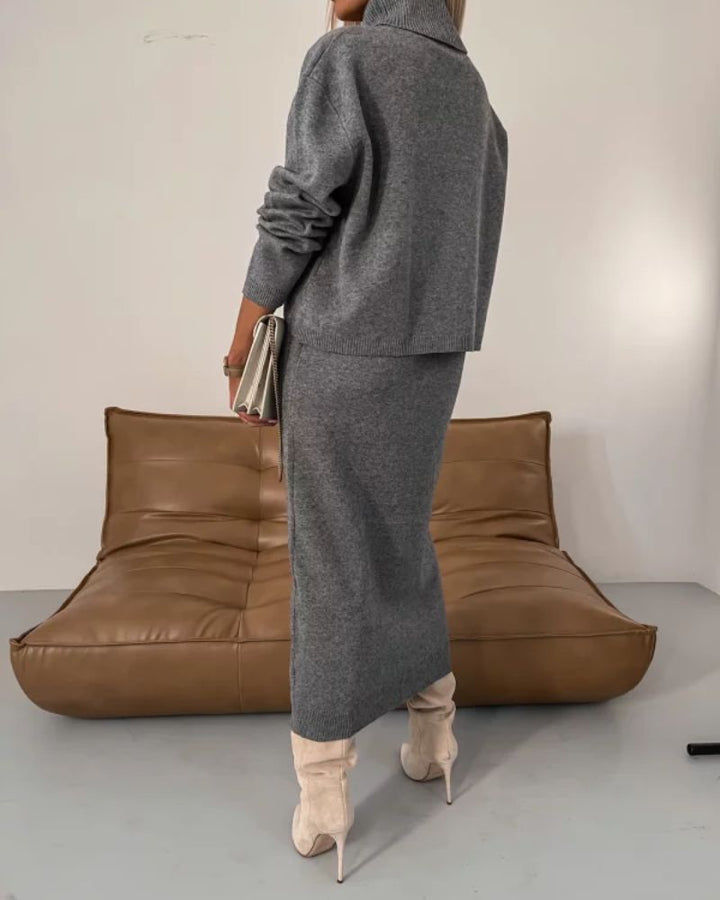Darla | Conjunto de Punto Elegante – Vestido de Punto Coordinado y Top