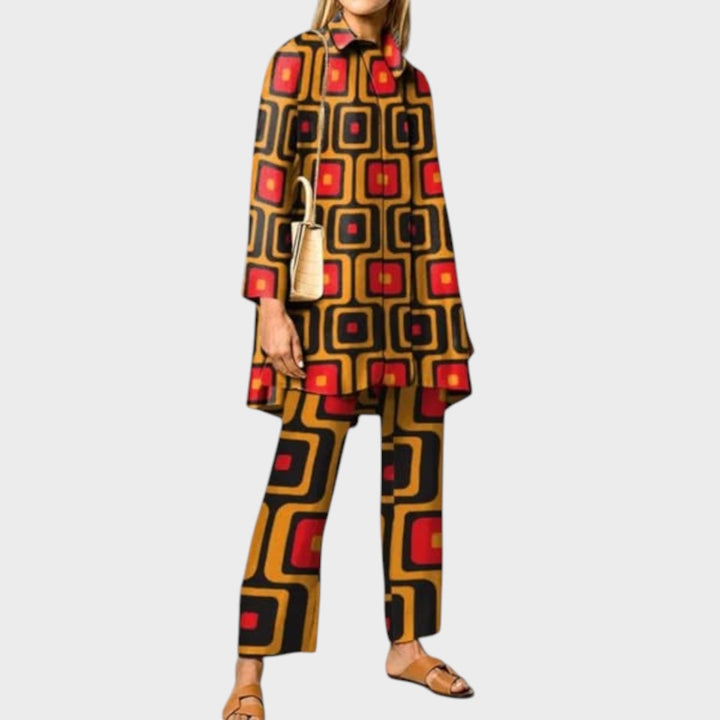 Zavira | Conjunto de Dos Piezas con Estampado Vintage