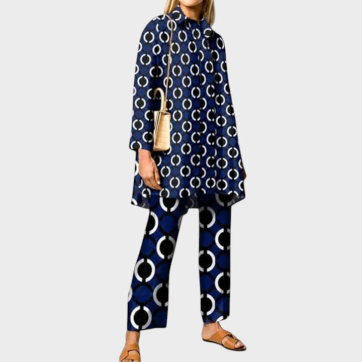 Zavira | Conjunto de Dos Piezas con Estampado Vintage