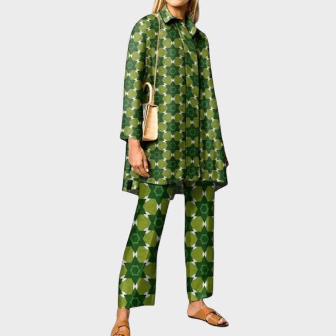 Zavira | Conjunto de Dos Piezas con Estampado Vintage