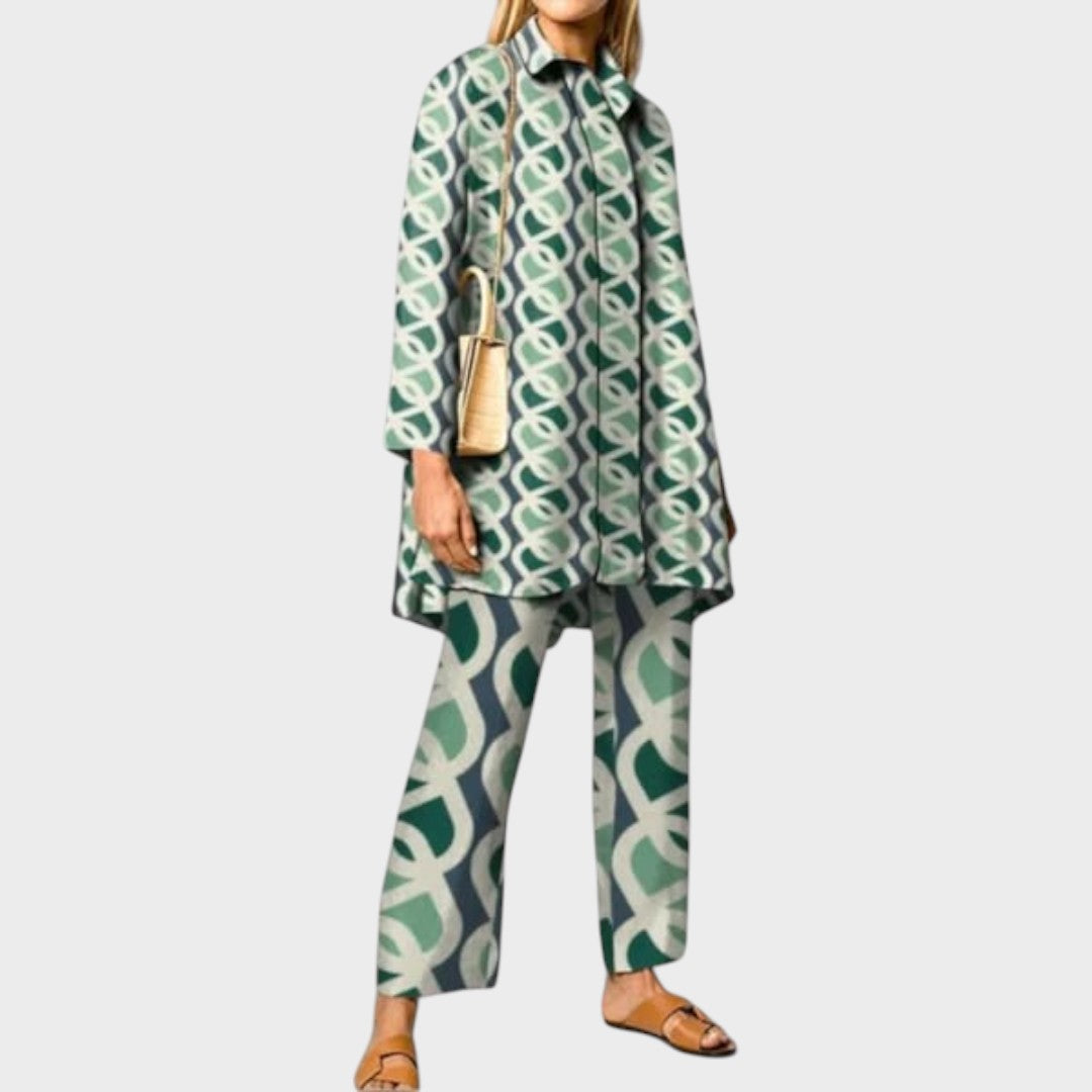 Zavira | Conjunto de Dos Piezas con Estampado Vintage