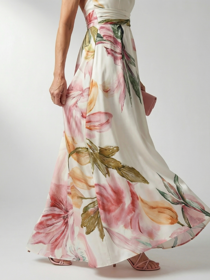 Guadalupe | Vestido Largo Floral con Escote Halter