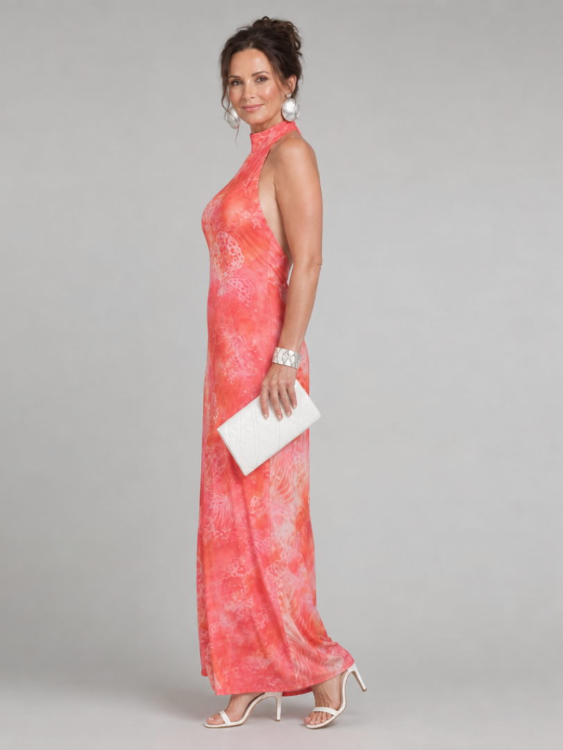 Juana | Vestido Largo Halter Estampado